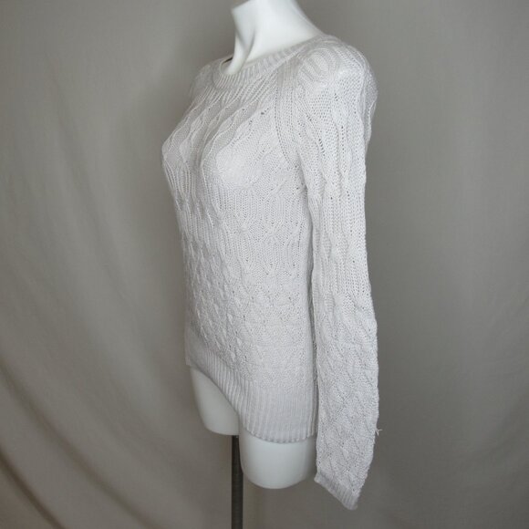Sparrow Anthropologie Light Gray Cable Knit Sweater Women's M Medium - Picture 2 of 8